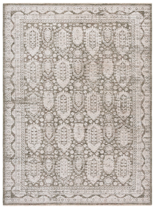 Safavieh Lauren Transitional Green Beige Area Rug - Low-Profile Power-Loomed Polyester, Durable Turkish Craftsmanship 9'-0" x 12'-0" LRL1788Y-9