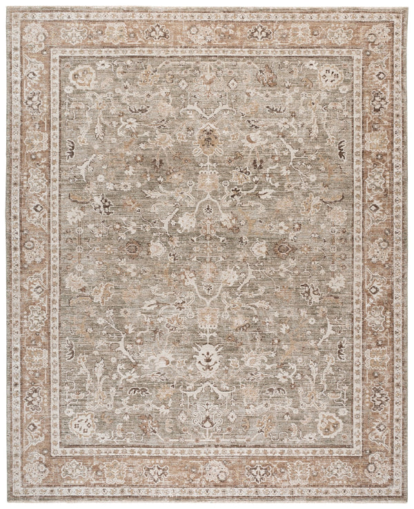 Safavieh Lauren Transitional Green Beige Area Rug - Low-Profile Power-Loomed Polyester, Durable Turkish Craftsmanship 9'-0" x 12'-0" LRL1788Y-9