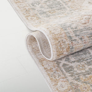 Safavieh Lauren Rosalie 8X10 Grey Beige Ivory Medallion Rug – Power-Loomed Turkey, Plush 3/8" Pile, Durable Elegance LRL1790F-8