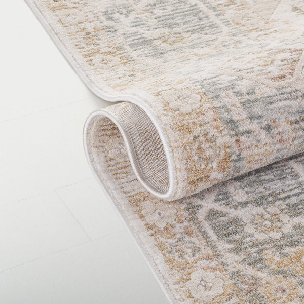Safavieh Lauren Rosalie 8X10 Grey Beige Ivory Medallion Rug – Power-Loomed Turkey, Plush 3/8" Pile, Durable Elegance LRL1790F-8