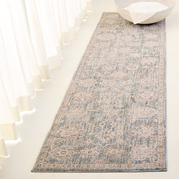 Safavieh Lauren Elegant Rosalie Area Rug In Blue And Beige-Ivory, Power-Loomed Turkey, Low-Profile Plush, Stain-Resistant 9'-0" x 12'-0" LRL1792M-9