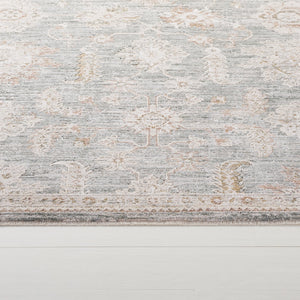 Safavieh Lauren Elegant Rosalie Area Rug In Blue And Beige-Ivory, Power-Loomed Turkey, Low-Profile Plush, Stain-Resistant 9'-0" x 12'-0" LRL1792M-9