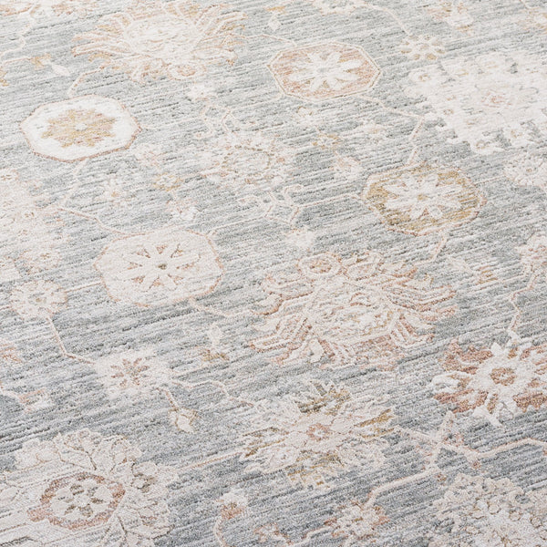 Safavieh Lauren Elegant Rosalie Area Rug In Blue And Beige-Ivory, Power-Loomed Turkey, Low-Profile Plush, Stain-Resistant 9'-0" x 12'-0" LRL1792M-9