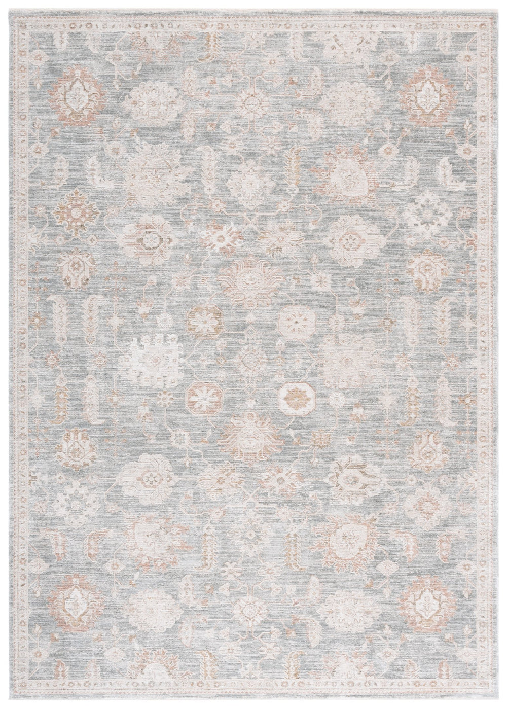 Safavieh Lauren Elegant Rosalie Area Rug In Blue And Beige-Ivory, Power-Loomed Turkey, Low-Profile Plush, Stain-Resistant 9'-0" x 12'-0" LRL1792M-9