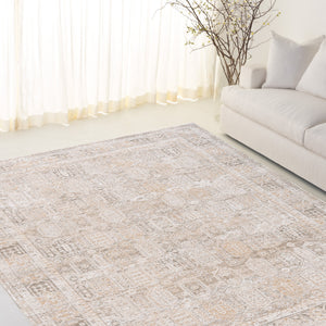 Safavieh Lauren Neutral Ivory Beige-Brown Area Rug — Low Pile, Durable Power-Loomed Polyester For Living Rooms 10'-0" x 13'-0" LRL1796B-1013