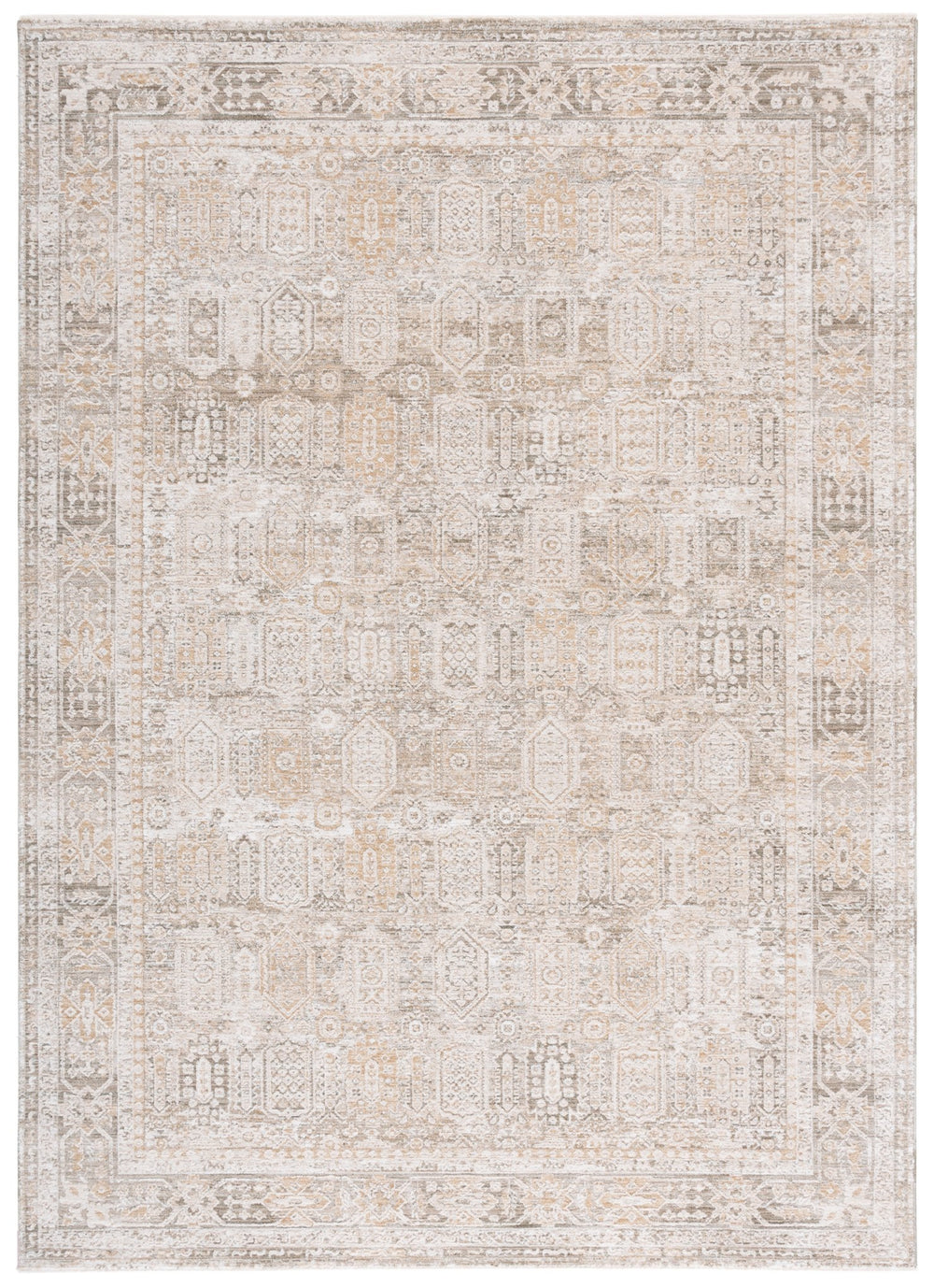 Safavieh Lauren Transitional Ivory Beige-Brown Area Rug, Low Pile 3/8" Power-Loomed Polyester Durable Elegance 9'-0" x 12'-0" LRL1796B-9