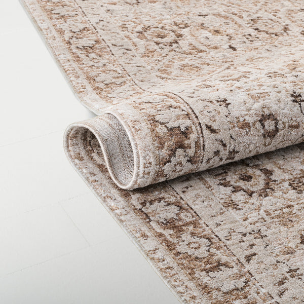 Safavieh Lauren Transitional Ivory Beige-Brown Area Rug, Low Pile 3/8" Power-Loomed Polyester Durable Elegance 9'-0" x 12'-0" LRL1796B-9