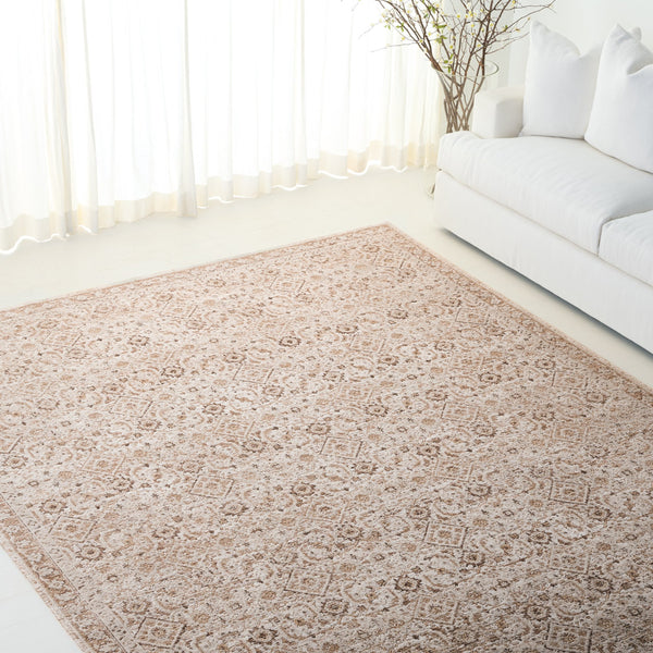 Safavieh Lauren Neutral Ivory Beige-Brown Area Rug — Low Pile, Durable Power-Loomed Polyester For Living Rooms 10'-0" x 13'-0" LRL1796B-1013