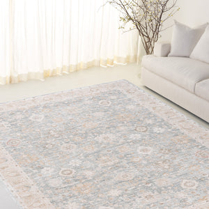 Safavieh Lauren Rosalie 8X10 Distressed Traditional Area Rug In Blue Beige Ivory – Soft Low Pile, Durable Turkey Crafted LRL1798M-8