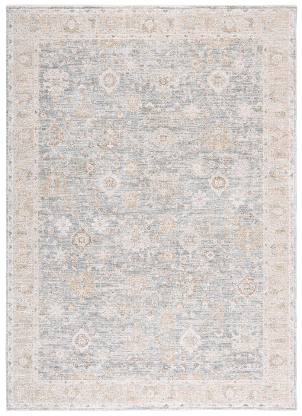 Safavieh Lauren Rosalie 8X10 Distressed Traditional Area Rug In Blue Beige Ivory – Soft Low Pile, Durable Turkey Crafted LRL1798M-8