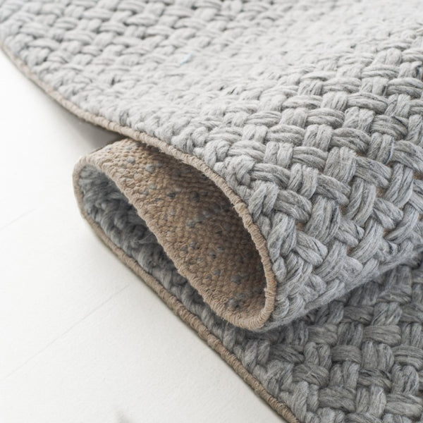 Safavieh Lrl Callum Handwoven Herringbone Runner Eco Friendly Silver Tones for Hallways 7'-0" x 7'-0" LRL1801G-7SQ