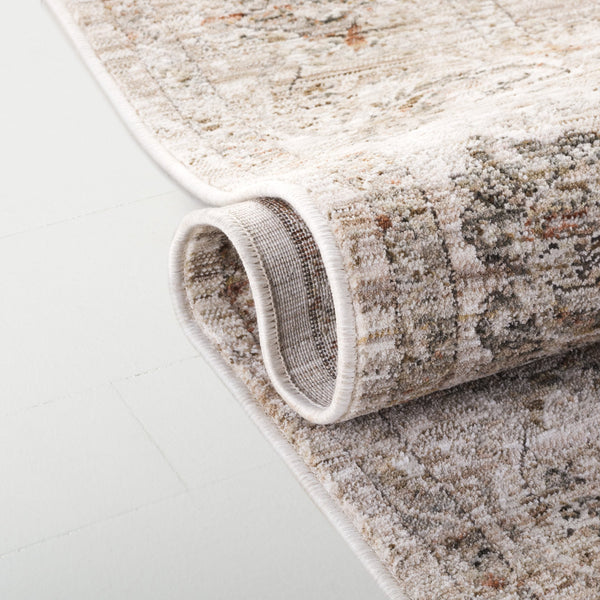 Safavieh Lauren Vintage-Inspired Floral Rug Taupe Ivory Beige — Low-Pile Power-Loomed Turkish Polyester 8'-0" x 10'-0" LRL1850E-8