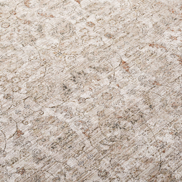 Safavieh Lauren Vintage-Inspired Floral Rug Taupe Ivory Beige — Low-Pile Power-Loomed Turkish Polyester 8'-0" x 10'-0" LRL1850E-8