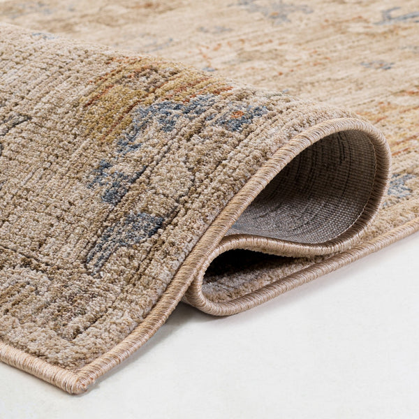 Safavieh Lauren Timeless Floral Turkish Area Rug In Beige With Rust Blue Accents, Low-Profile, Durable Power-Loomed Elegance 10'-0" x 14'-0" LRL1851B-10