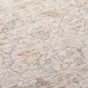 Safavieh Lauren Transitional Floral Area Rug In Beige With Rust-Blue Accents, Power-Loomed Turkey, Durable Soft Pile 8'-0" x 10'-0" LRL1851B-8