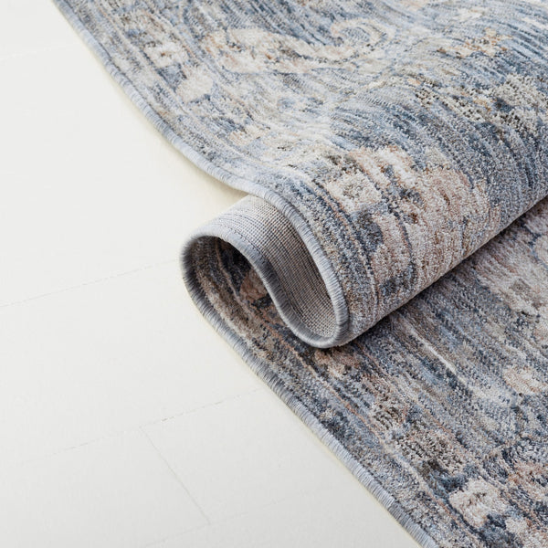 Safavieh Lauren Floral-Inspired Low-Profile Area Rug In Soothing Blue & Ivory Beige — Durable Power-Loomed Elegance 8'-0" x 10'-0" LRL1851M-8