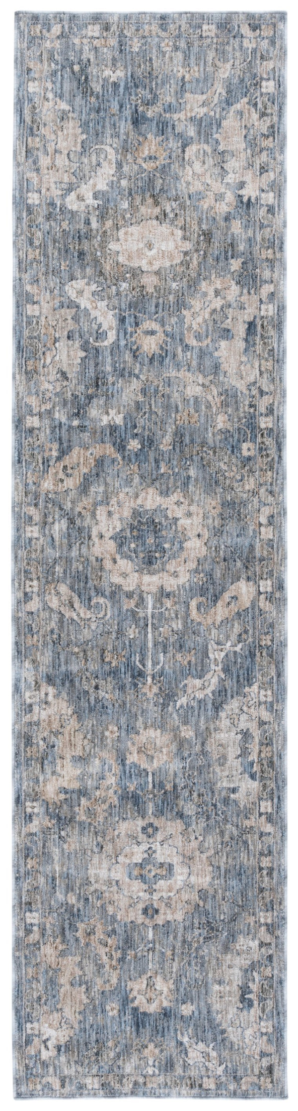 Safavieh Lauren Neutral Blue And Ivory-Beige Power-Loomed Area Rug — Low-Profile Polyester Comfort For Living Spaces 10'-0" x 14'-0" LRL1851M-10