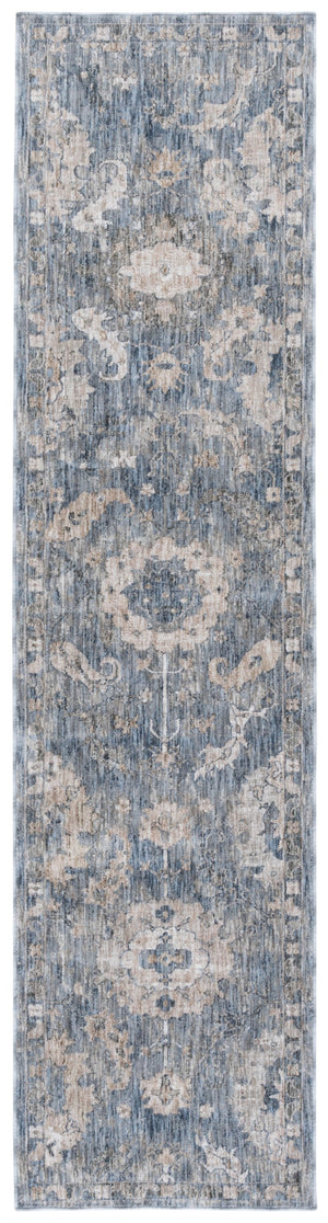 Safavieh Lauren Floral-Inspired Low-Profile Area Rug In Soothing Blue & Ivory Beige — Durable Power-Loomed Elegance 8'-0" x 10'-0" LRL1851M-8