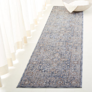 Safavieh Lauren Transitional Floral Area Rug In Muted Blue & Ivory-Taupe — Low-Profile, Power-Loomed Turkish Durable Polyester 5'-3" x 7'-6" LRL1852M-5