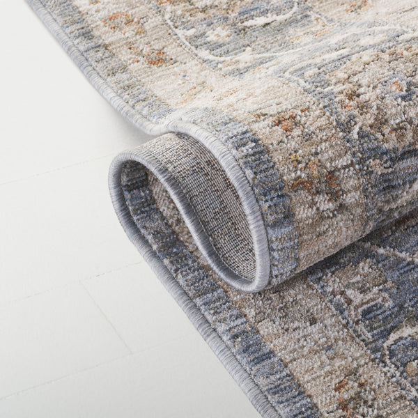 Safavieh Lauren Elegant Floral Area Rug In Blue Ivory Taupe — Power-Loomed Polyester, Low-Profile Durability 8'-0" x 10'-0" LRL1852M-8