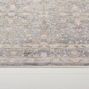 Safavieh Lauren Transitional Floral Area Rug In Muted Blue & Ivory-Taupe — Low-Profile, Power-Loomed Turkish Durable Polyester 5'-3" x 7'-6" LRL1852M-5
