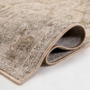 Safavieh Lauren Turkish Power-Loomed Area Rug In Beige Ivory Grey — Low-Profile Polyester Pile, Durable Elegance 6'-7" x 9'-6" LRL1853B-7