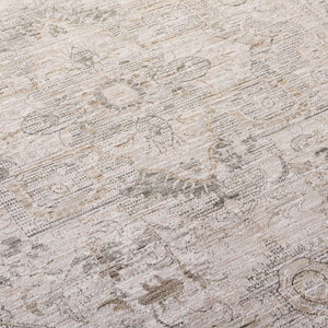 Safavieh Lauren Floral Transitional Area Rug In Beige Ivory-Grey — Low Profile, Durable Power-Loomed Turkish Elegance 8'-0" x 10'-0" LRL1853B-8