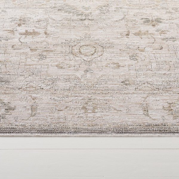 Safavieh Lauren Power-Loomed Runner Rug In Beige Ivory Grey — Low-Profile Oriental Design For Hallways And Entryways 2'-0" x 8'-0" LRL1853B-28