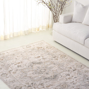 Safavieh Lauren Turkish Power-Loomed Area Rug In Beige Ivory Grey — Low-Profile Polyester Pile, Durable Elegance 6'-7" x 9'-6" LRL1853B-7
