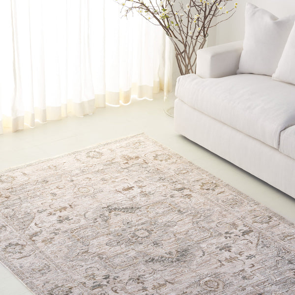 Safavieh Lauren Turkish Power-Loomed Area Rug In Beige Ivory Grey — Low-Profile Polyester Pile, Durable Elegance 6'-7" x 9'-6" LRL1853B-7