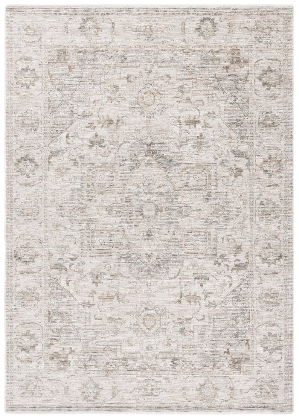 Safavieh Lauren Floral Transitional Area Rug In Beige Ivory-Grey — Low Profile, Durable Power-Loomed Turkish Elegance 8'-0" x 10'-0" LRL1853B-8