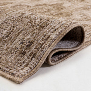 Safavieh Lauren Taupe Beige Traditional Area Rug - Low Pile Power-Loomed Polyester, Durable Elegance 9'-0" x 12'-0" LRL1853E-9