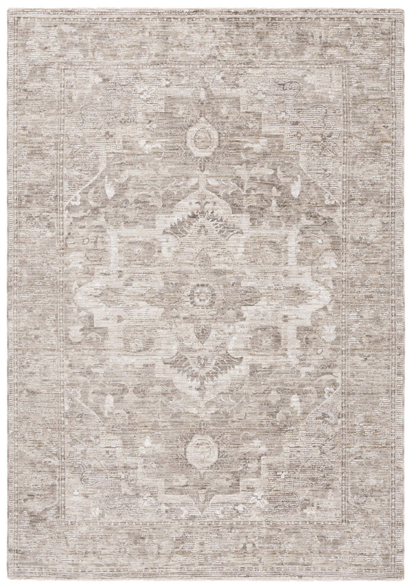 Safavieh Lauren Taupe Beige Floral Area Rug – Low-Pile Power-Loomed Polyester With Cotton Backing, Timeless Elegance 6'-7" x 9'-6" LRL1853E-7