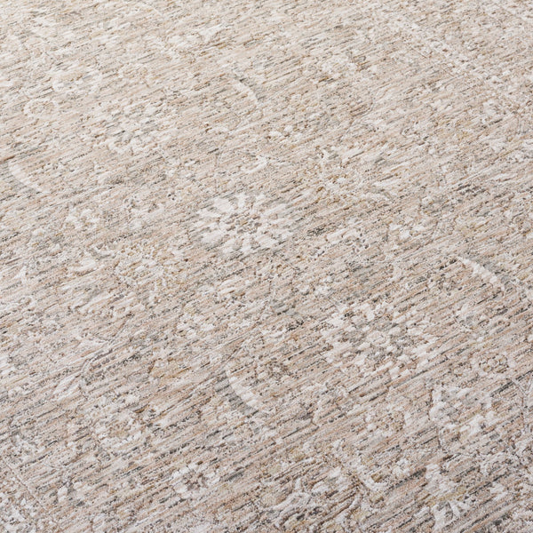 Safavieh Lauren Transitional Floral Area Rug In Beige Taupe — Durable Power-Loomed Polyester, Low Pile Elegance 8'-0" x 10'-0" LRL1854B-8