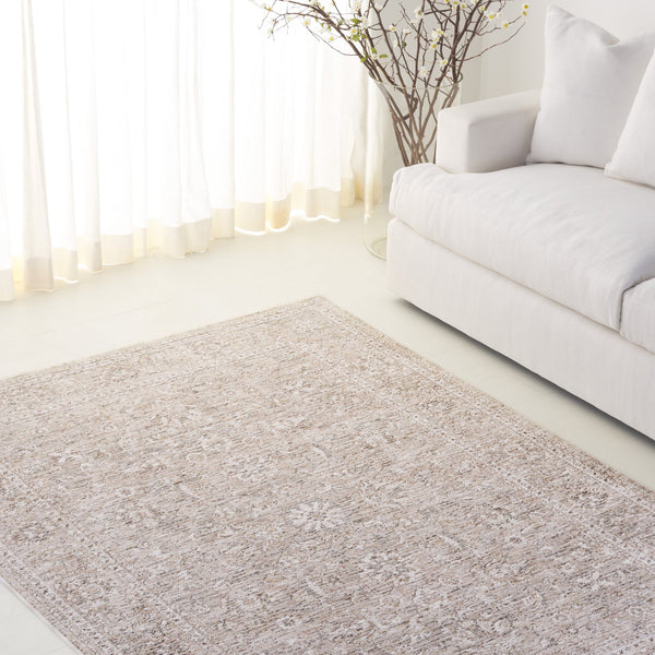 Safavieh Lauren Neutral Beige Taupe Area Rug — Low-Profile Power‑Loomed Polyester With Cotton Backing, Durable Elegance 6'-7" x 9'-6" LRL1854B-7