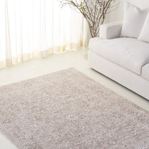 Safavieh Lauren Transitional Floral Area Rug In Beige Taupe — Durable Power-Loomed Polyester, Low Pile Elegance 8'-0" x 10'-0" LRL1854B-8
