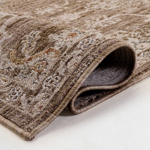 Safavieh Lauren Transitional Taupe & Ivory Floral Rug — Power-Loomed Turkey Polyester Pile, Low-Profile Comfort 5'-0" x 8'-0" LRL1855E-5