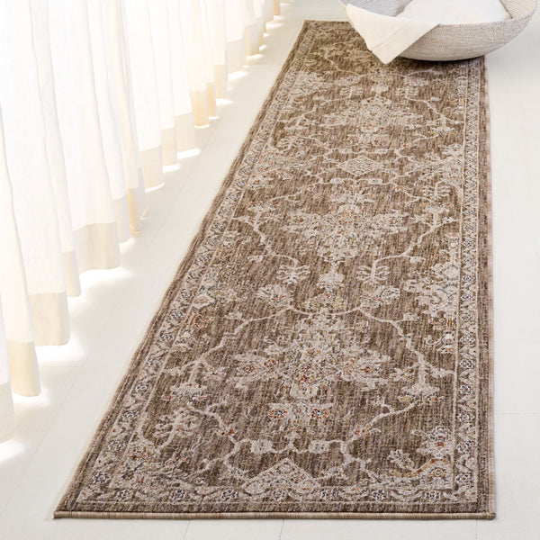 Safavieh Lauren Transitional Floral Area Rug In Taupe & Ivory — Low-Profile Polyester Pile, Power-Loomed Turkey 8'-0" x 10'-0" LRL1855E-8