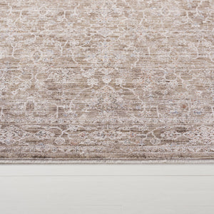Safavieh Lauren Transitional Floral Area Rug In Taupe & Ivory — Low-Profile Polyester Pile, Power-Loomed Turkey 8'-0" x 10'-0" LRL1855E-8