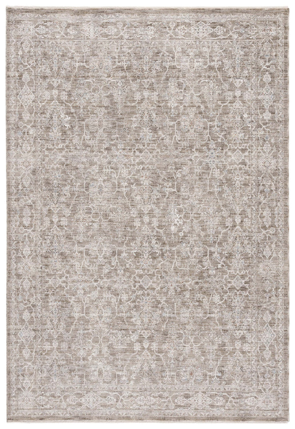 Safavieh Lauren Transitional Floral Area Rug In Taupe & Ivory — Low-Profile Polyester Pile, Power-Loomed Turkey 8'-0" x 10'-0" LRL1855E-8