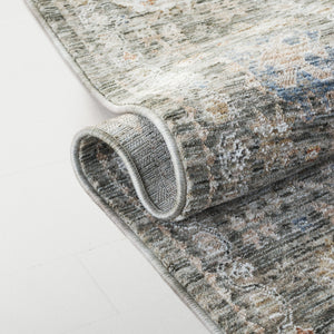 Safavieh Lauren Transitional Floral Rug In Marine & Grey Ivory — Low Profile, Power-Loomed Turkish Durability 9'-0" x 12'-0" LRL1856F-9