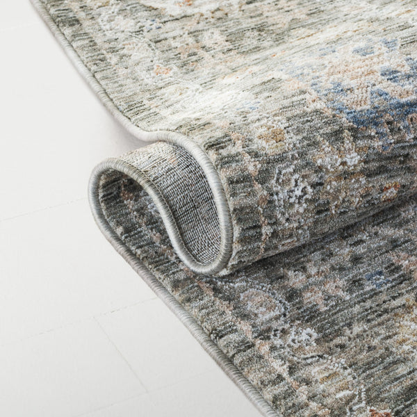 Safavieh Lauren Transitional Floral Rug In Marine & Grey Ivory — Low Profile, Power-Loomed Turkish Durability 9'-0" x 12'-0" LRL1856F-9