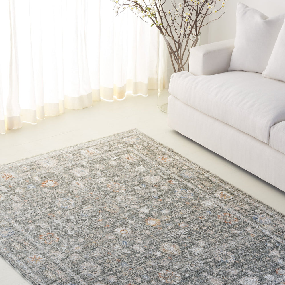 Safavieh Lauren Transitional Marine & Grey Ivory Area Rug — Low-Profile 1/4" Pile, Power-Loomed Durability And Stain-Resistant Comfort 10'-0" x 14'-0" LRL1856F-10