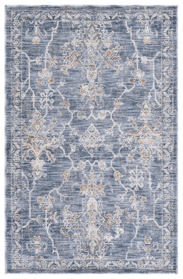 Safavieh Lauren Floral Transitional Area Rug In Soft Blue And Ivory-Beige — Low Profile, Durable Power-Loomed Design 9'-0" x 12'-0" LRL1859M-9
