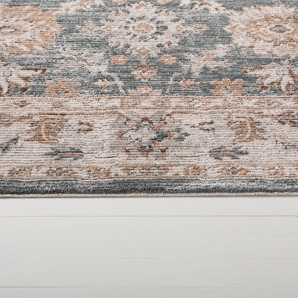 Safavieh Lrl Soft Abbey Blue And Grey Area Rug — Power-Loomed Polyester With Cotton Accents, Low Pile Durable Elegance 8'-0" x 10'-0" LRL302M-8