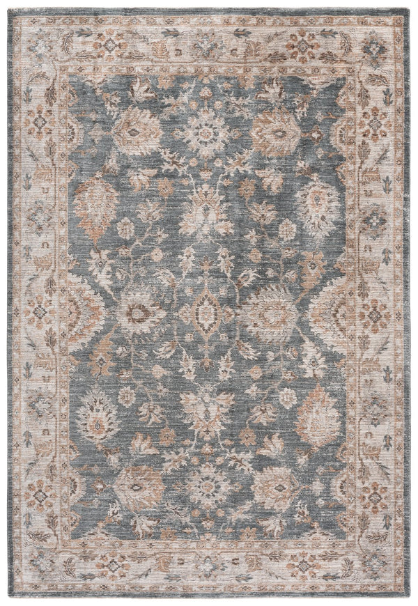 Safavieh Lrl Soft Abbey Blue And Grey Area Rug — Power-Loomed Polyester With Cotton Accents, Low Pile Durable Elegance 8'-0" x 10'-0" LRL302M-8