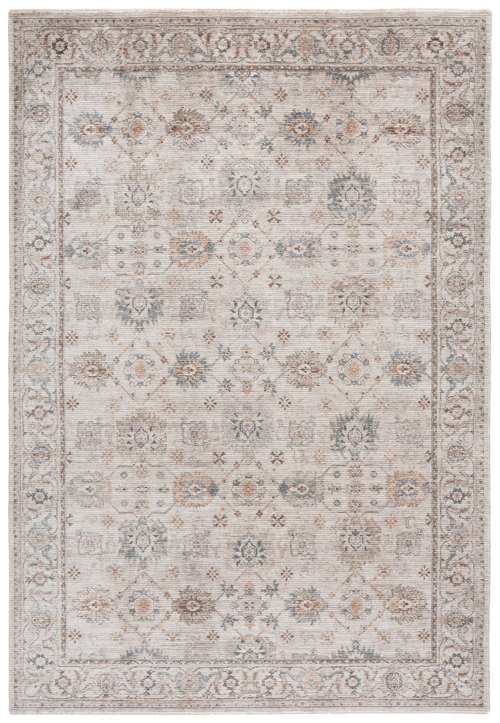 Safavieh Lrl Timeless Abbey Ivory And Blue Area Rug – Power‑Loomed Turkish Polyester Pile, Low Profile Elegance 9'-0" x 12'-0" LRL304A-9