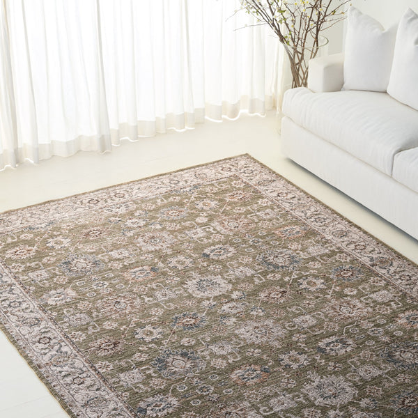 Safavieh Lrl Muted Abbey Green And Grey Area Rug — Power-Loomed Turkish Polyester, Low-Profile 3/8" Pile, Fade-Resistant 8'-0" x 10'-0" LRL304Y-8
