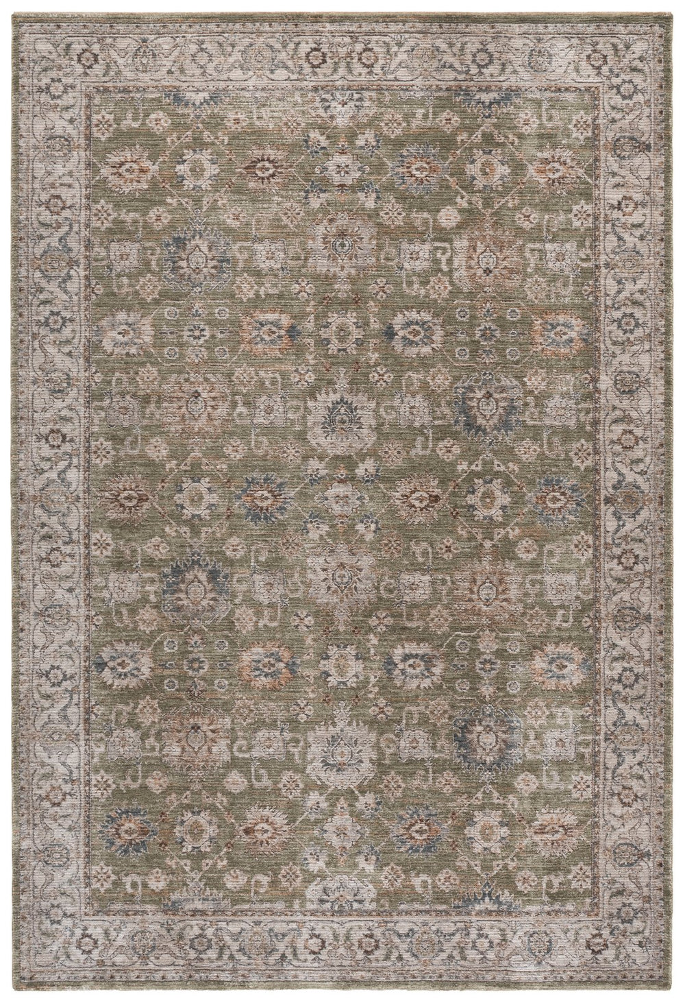Safavieh Lrl Muted Abbey Green And Grey Area Rug — Power-Loomed Turkish Polyester, Low-Profile 3/8" Pile, Fade-Resistant 8'-0" x 10'-0" LRL304Y-8