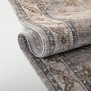 Safavieh Lrl Timeless Abbey Grey Blue Area Rug — Low-Profile Traditional Motif, Durable Polyester, 8X10 Sized 9'-0" x 12'-0" LRL306F-9